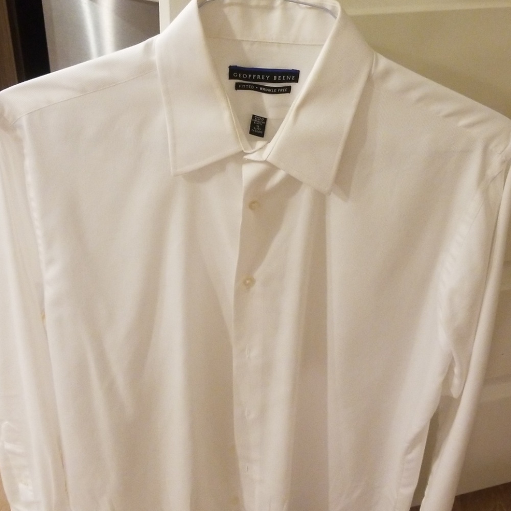 Geoffrey Beene White Fitted Dress Shirt